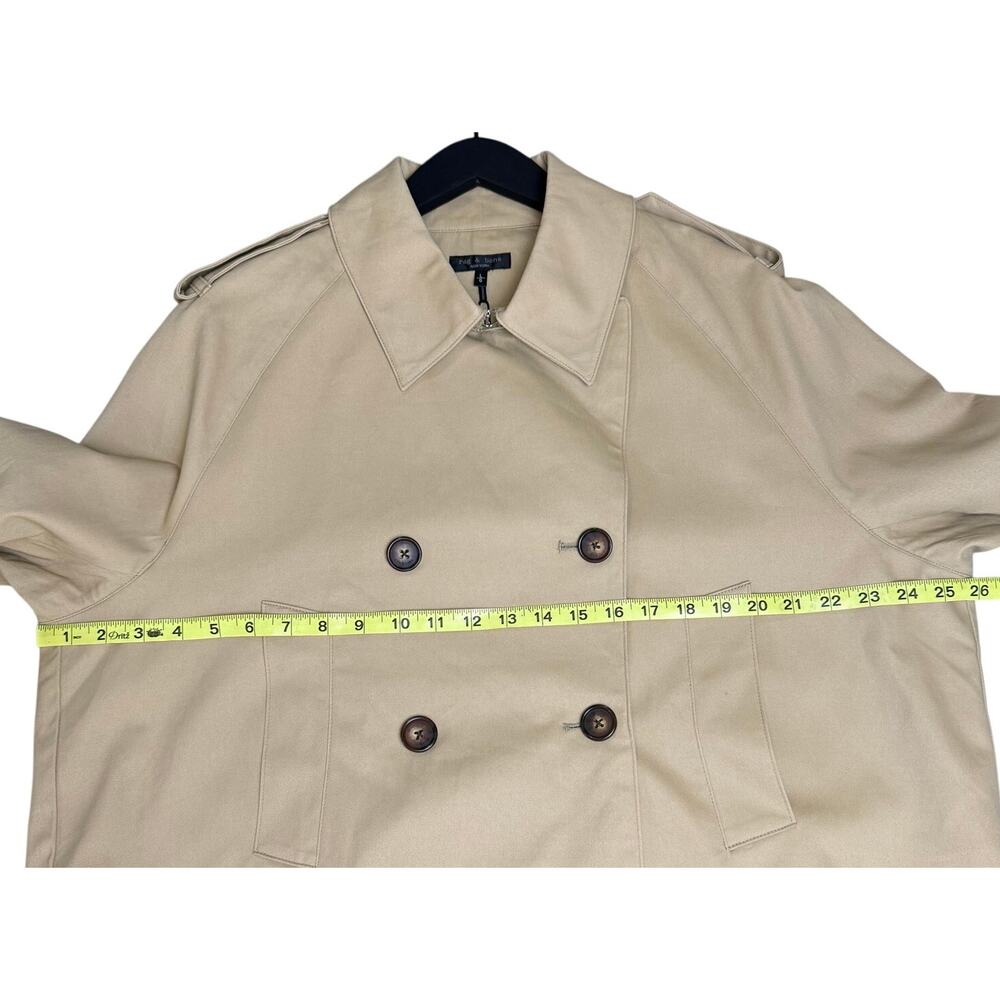 RAG & BONE Talia Khaki Crop Trench Jacket - Picture 8 of 10